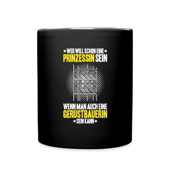 Gerüstbauer Gerüstbau Gerüstmonteur Scaffolder - Tasse einfarbig - Schwarz - Vorne