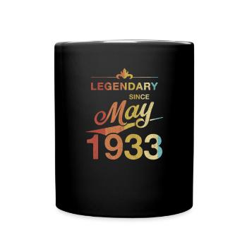 90e anniversaire Légendaire Mai 1933 Année 33 - Mug uni - noir - Devant