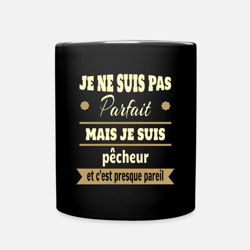Cadeau pas parfait mais pêcheur pêche humour - Mug uni - noir