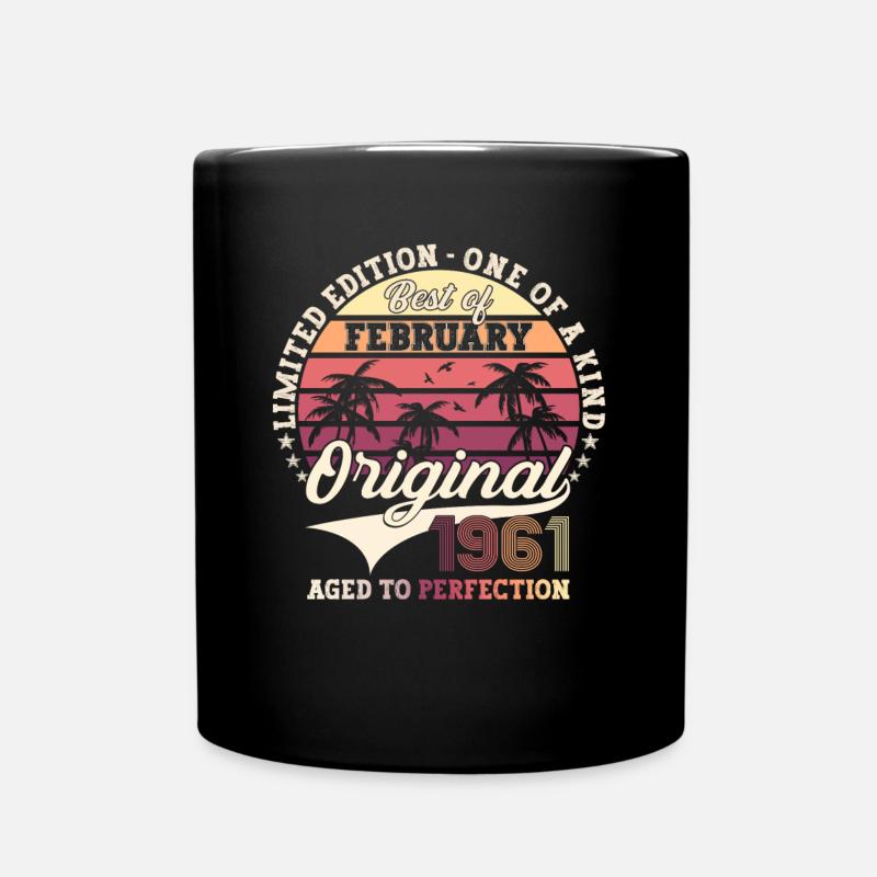 Februar Jahrgang 1961 62. Geburtstag Geschenk Mann - Tasse einfarbig - Schwarz
