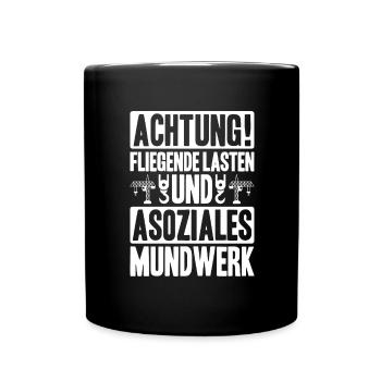 Kranführer Kranfahrer Kran Crane Operator - Tasse einfarbig - Schwarz - Vorne