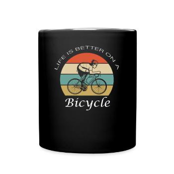 Cadeau humoristique rétro pour cycliste - Mug uni - noir - Devant