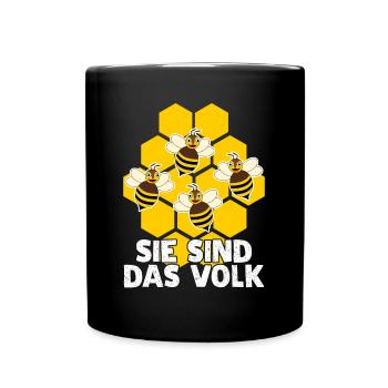 Biene Bienen Honigbienen - Tasse einfarbig - Schwarz - Vorne