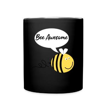 Bee Awesome Honey Bees Bees - Full Colour Mug - black - Front