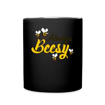 Bees Busy Honey Bees - Full Colour Mug - black - Front