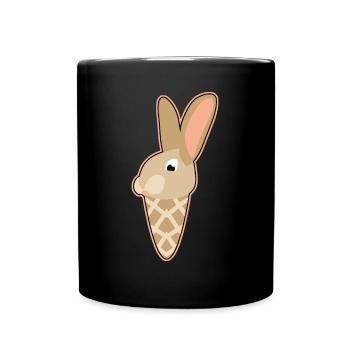 Rabbit in ice waffle - Full Colour Mug - black - Front