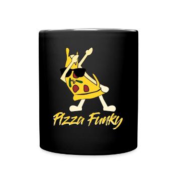 Pizza Funghi or Funky Pizza Baker - Full Colour Mug - black - Front