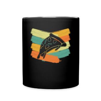 Pizza retro Pizzaria pizza maker - Full Colour Mug - black - Front