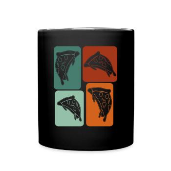 Pizza Pizzaria retro pizza maker - Full Colour Mug - black - Front