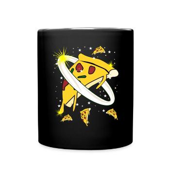 Pizza Space Astronaut Pizzas - Full Colour Mug - black - Front