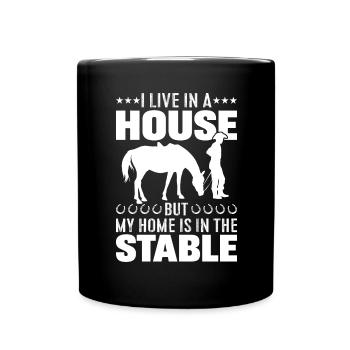 Je vis dans une maison, mais ma maison est dans le S - Mug uni - noir - Devant