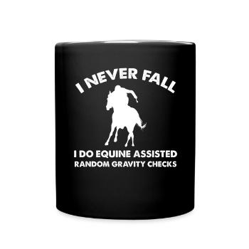 I never fall, I do horse-assisted random spr - Full Colour Mug - black - Front