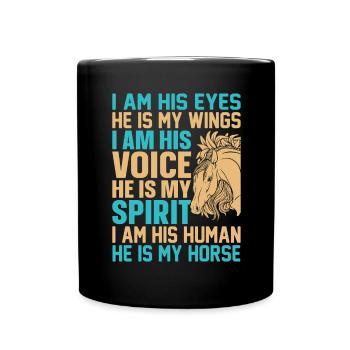 Je suis ses yeux, il est mes ailes, je suis - Mug uni - noir - Devant