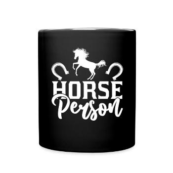 Cheval - - Mug uni - noir - Devant