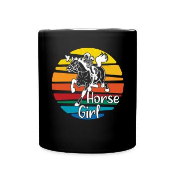 Horse Girl 1 - - Full Colour Mug - black - Front