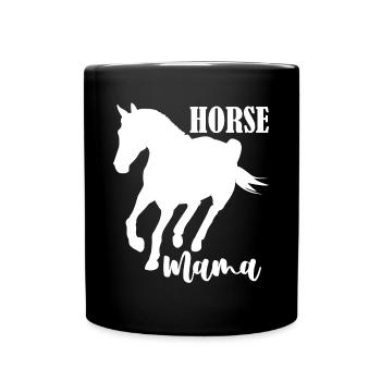Maman cheval - - Mug uni - noir - Devant