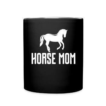 Maman cheval - - Mug uni - noir - Devant
