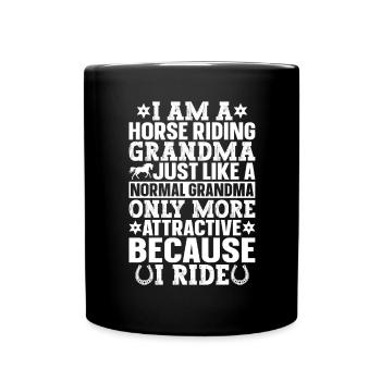Je suis une grand-mère d’équitation, tout comme une normale - Mug uni - noir - Devant