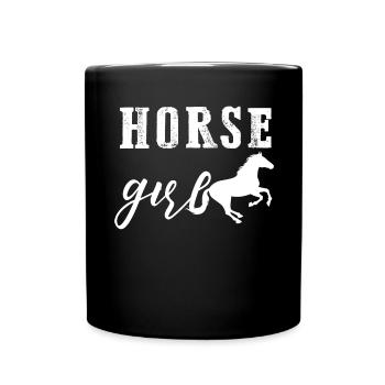 Horse Girl 3 - - Full Colour Mug - black - Front