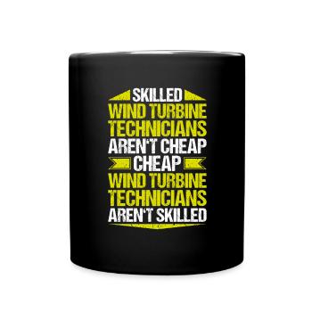 Service Technician Wind Turbines Wind Energy - Full Colour Mug - black - Front