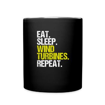 Service Technician Wind Turbines Wind Energy - Full Colour Mug - black - Front