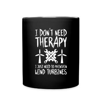 Service Technician Wind Turbines Wind Energy - Full Colour Mug - black - Front