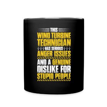 Service Technician Wind Turbines Wind Energy - Full Colour Mug - black - Front
