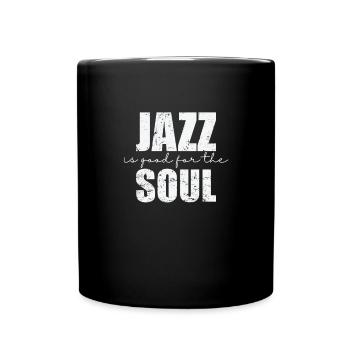 Jazz is good for the Soul Musik Saxophon - Tasse einfarbig - Schwarz - Vorne
