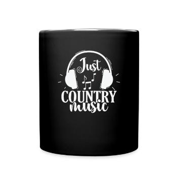 Just Country Music USA Amerika Cowboys - Tasse einfarbig - Schwarz - Vorne