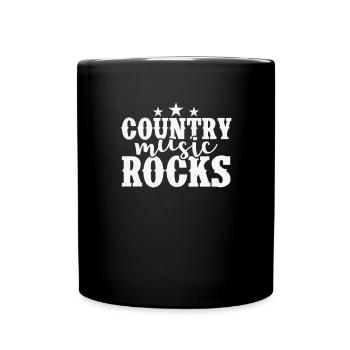 Country Music rocks USA Amerika Cowboys - Tasse einfarbig - Schwarz - Vorne
