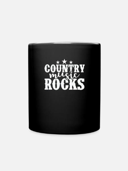 Country Music rocks USA Amerika Cowboys - Tasse einfarbig - Schwarz