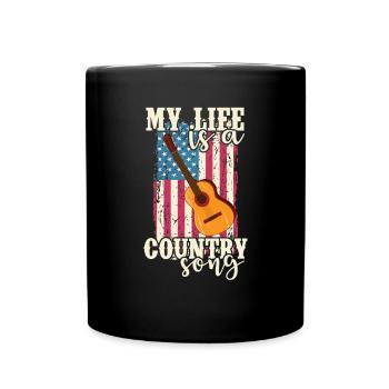 My Life is a Country Song USA Amerika Cowboys - Tasse einfarbig - Schwarz - Vorne
