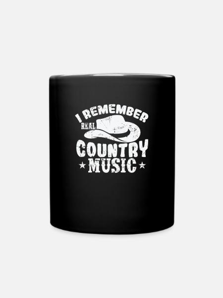 I remember real Country Music USA Amerika - Tasse einfarbig - Schwarz