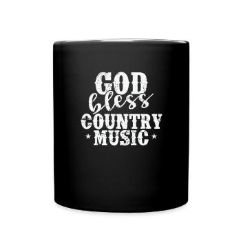 God bless Country Music USA Amerika Cowboys - Tasse einfarbig - Schwarz - Vorne