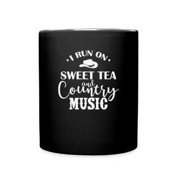 I run on Sweet Tea and Country Music USA - Tasse einfarbig - Schwarz - Vorne