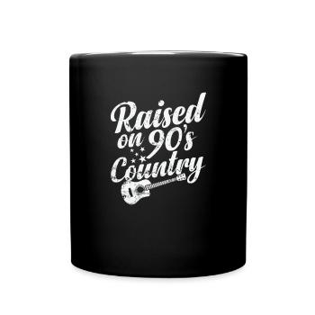 Raised on 90's Country USA Amerika Cowboys - Tasse einfarbig - Schwarz - Vorne