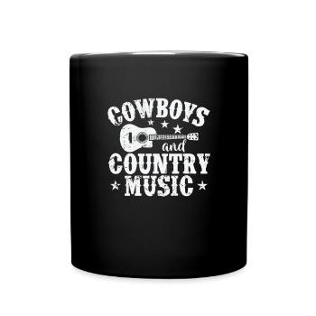 Cowboys and Country Music USA Amerika Cowboys - Tasse einfarbig - Schwarz - Vorne