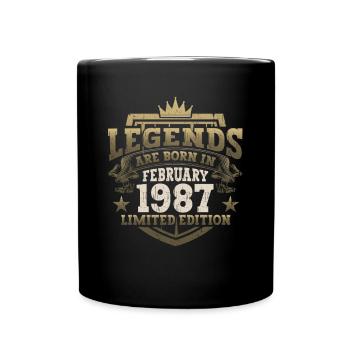 Février né 1987 36ème anniversaire cadeau homme - Mug uni - noir - Devant