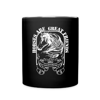 Les chevaux sont de bons amis - - Mug uni - noir - Devant
