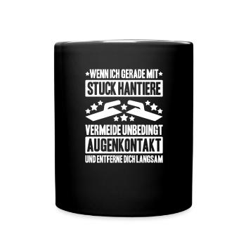 Stuckateur Plasterer Stukkateur Gipser Verputzer - Tasse einfarbig - Schwarz - Vorne
