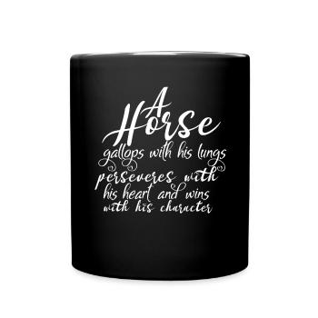 A horse gallops with its lungs and remains m - Full Colour Mug - black - Front