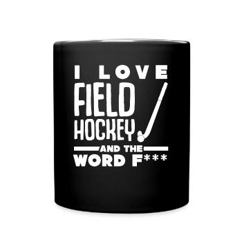 Field Hockey Hockeyspieler - Tasse einfarbig - Schwarz - Vorne
