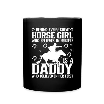 Behind every big horse girl 1 - - Full Colour Mug - black - Front