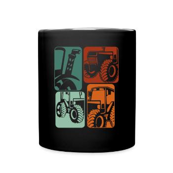 Tractor Retro Tractor Driver Tractor - Full Colour Mug - black - Front