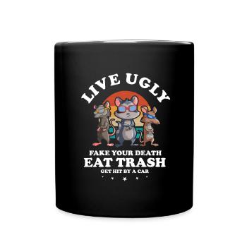 Opossum Design for raccoon fans and marsupial - Full Colour Mug - black - Front