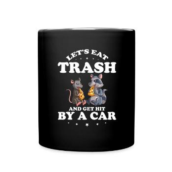 Opossum Design for raccoon fans and marsupial - Full Colour Mug - black - Front