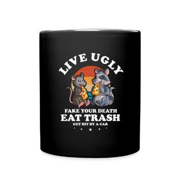 Opossum Design for raccoon fans and marsupial - Full Colour Mug - black - Front