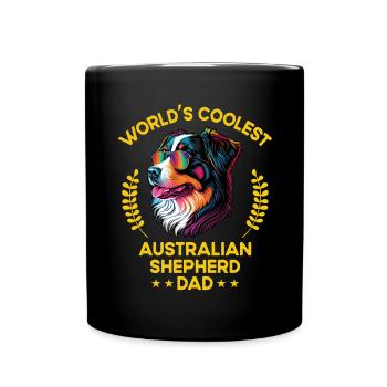 Coolest Dog Dad - Australian Shepherd - Full Colour Mug - black - Front