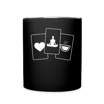 Coeur - Café - Yoga - - Mug uni - noir - Devant