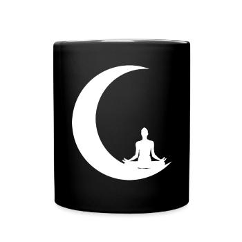 Mondsichel - Yoga - - Tasse einfarbig - Schwarz - Vorne